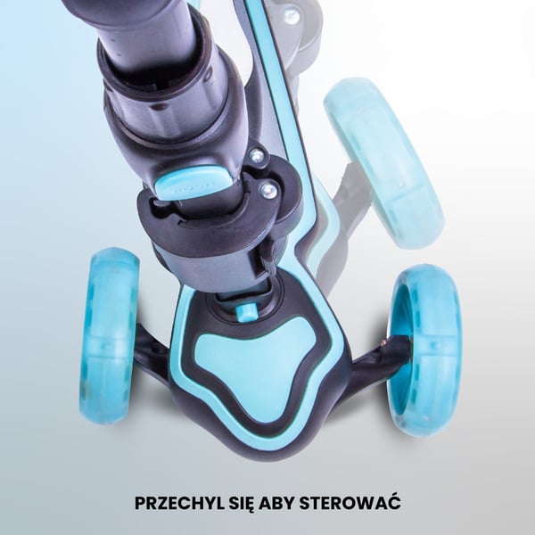 Tre-hjulet balance scooter Flash 3-i-1 LED til børn - Blå
