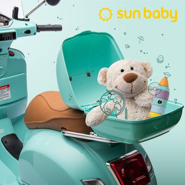 Sähköskootteri lapsille Sähkömoottoripyörä Vespa MP3 runko turkoosi Sun Baby