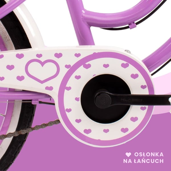 Heart Bike Pigecykel 20 tommer, 6 til 10 år, Shimano gear, børnecykel til drenge (Lilla)