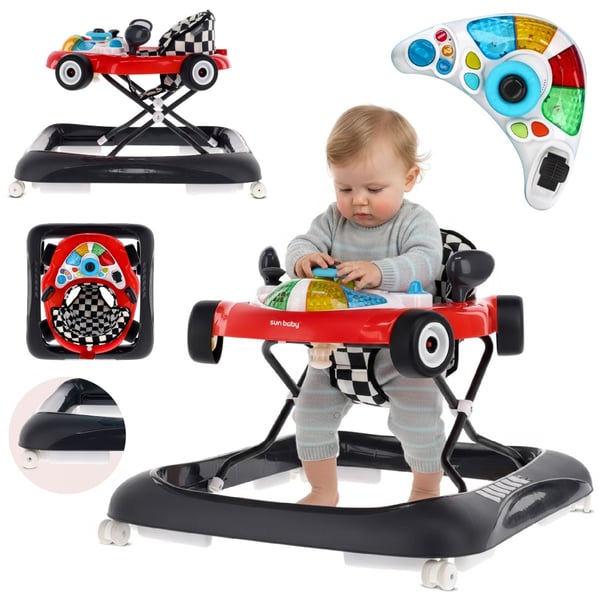 Sun Baby gåstol interaktiv Racerbilsdesign, svart, 6m+, upp till 12 kg, EN1273:2020
