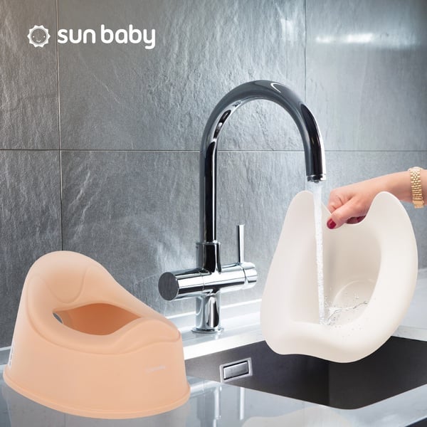 Sun Baby lapsen potta liukumaton, irrotettava sisäosa, ergonominen selkänoja, beige-valkoinen