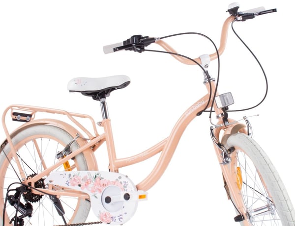 20 tuumainen lasten pyörä tytöille Shimano 6 vaihdetta Flower Bike aprikoosinvärinen Sun Baby
