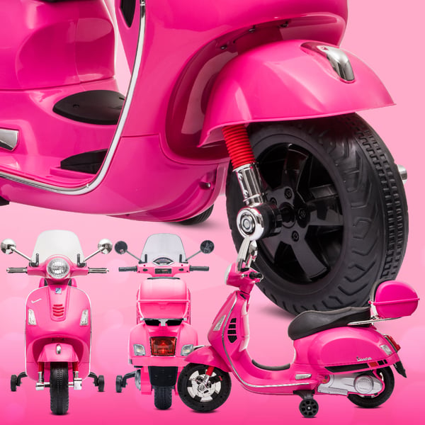 Sähköskootteri lapsille Sähkömoottoripyörä Vespa MP3 runko vaaleanpunainen Sun Baby