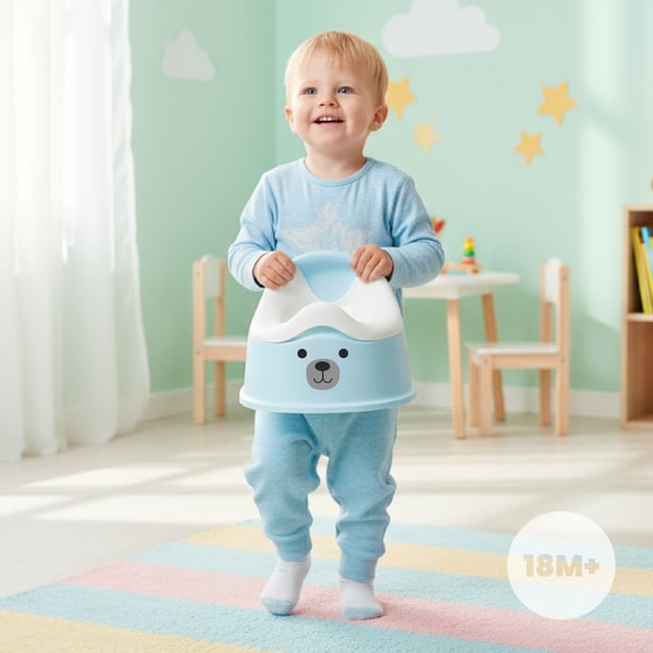 Sun Baby lasten potta liukumaton, irrotettava sisus, vakaa, ergonominen selkänoja, sinivalkoinen