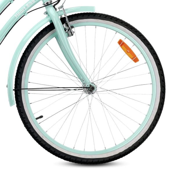 sun baby HEART BIKE Børnecykel 24 tommer - 7 gear Shimano - bagagebærer, metalskærme, V-bremse, kædeskærm - Mint