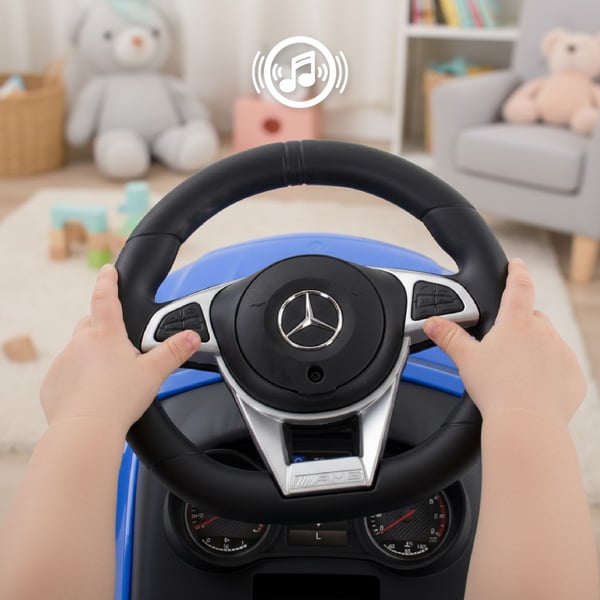Sun Baby potkuri Mercedes C-Class, sininen, äänellinen ohjauspyörä, säilytystila, 12 kk+, 25 kg