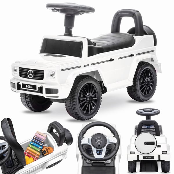Työntövaunu lapsille lasten auto Mercedes Mercedes Benz G luokka valkoinen Sun Baby