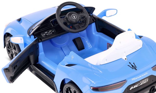 Sun Baby batteridriven bil för barn Maserati GT Cabrio 12V, fjärrkontroll, LED, MP3/USB/Bluetooth, blå