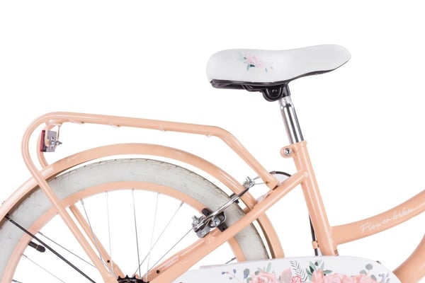 sun baby FLOWER BIKE Børnecykel 20 tommer - 6 gear, V-bremser, bagagebærer, skærme, justerbart styr og sadel - Abrikos