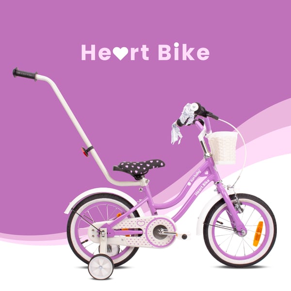 14 colių mergaitės dviratis HEART BIKE - violetti