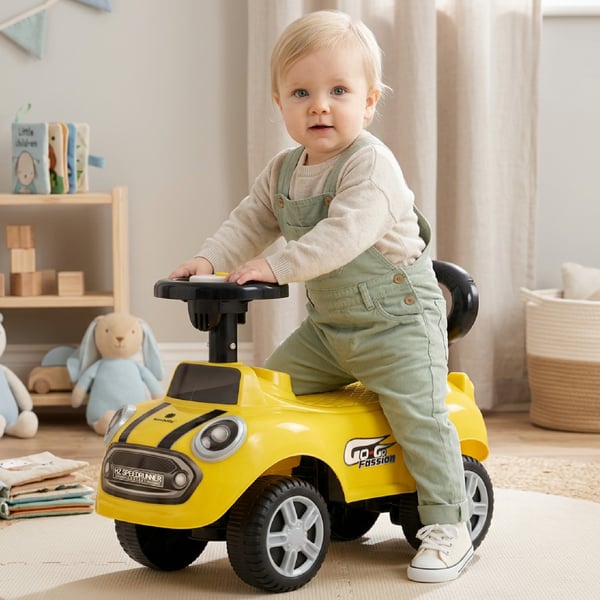 Gåbil Push Walker GO GO Fashion Gul