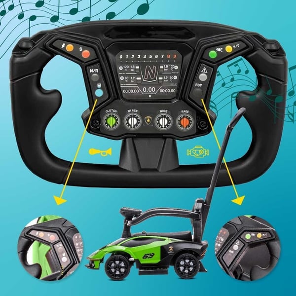 Sun Baby gåbil med push-handle Lamborghini Essenza SCV12, grön, 12m+, upp till 25 kg