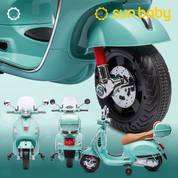 Sähköskootteri lapsille Sähkömoottoripyörä Vespa MP3 runko turkoosi Sun Baby