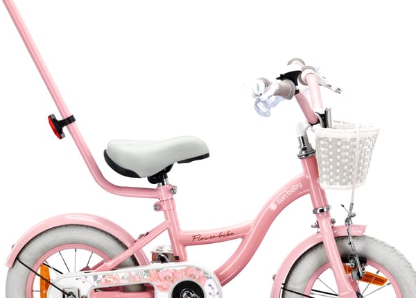 Lasten polkupyörä Tytön polkupyörä 12 tuuman kori Opas pyörät Side Flower Bike vaaleanpunainen