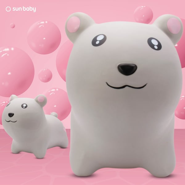Sun Baby Gummihopper HAMSTER grå + pumpe, 12 m+, bæreevne 45 kg