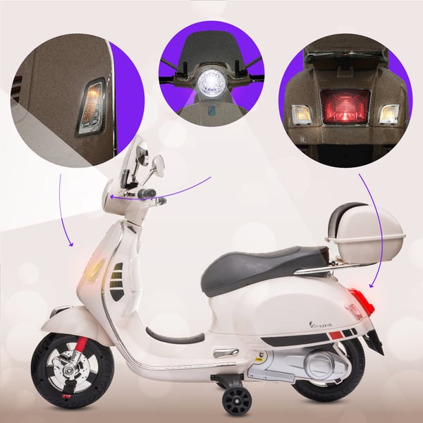 Sähköskootteri lapsille Sähkömoottoripyörä Vespa MP3 runko valkoinen Sun Baby