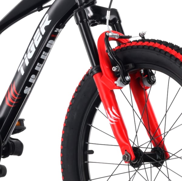 Tiger Bike Lastenpyörä pojille 20 tuuman rengaskoko valittavissa 6-vaihteinen Shimano-pyörä lapsille 6–10 vuotta korkeussäädettävä (punainen musta)