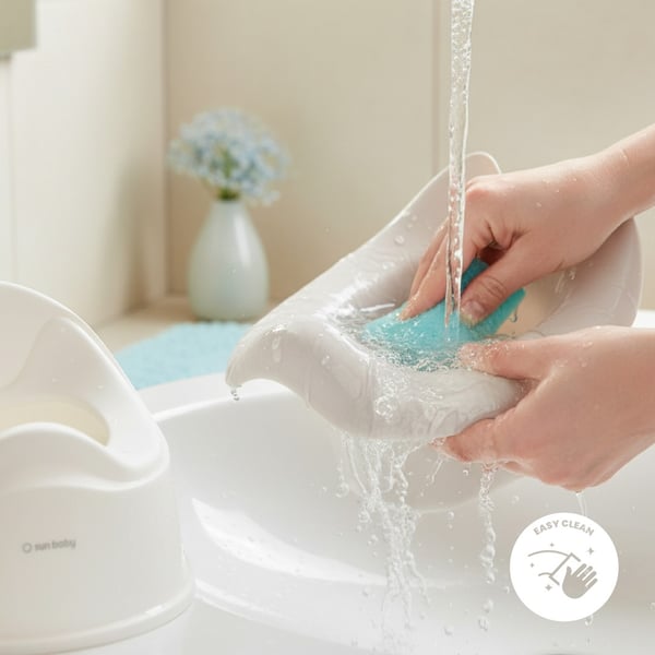 Sun Baby barnpotta halkfri med avtagbar insats, ergonomiskt ryggstöd, vit-grå, 18-36 mån, 15 kg
