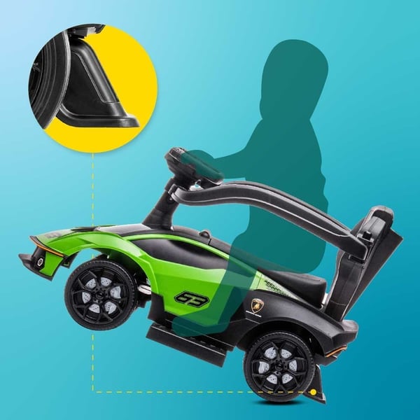 Sun Baby gåbil med push-handle Lamborghini Essenza SCV12, grön, 12m+, upp till 25 kg