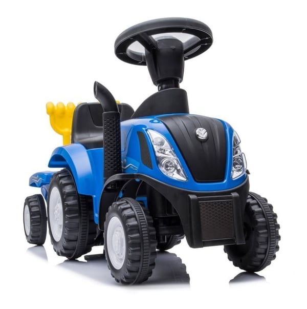 Ajettava Traktori Perävaunulla Lapsen Ensimmäiselle Syntymäpäivälle New Holland Sininen