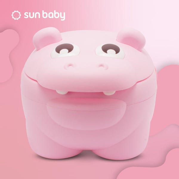 Sun Baby lasten potta Hippo vaaleanpunainen - liukumaton, selkänojalla, irrotettava sisäosa