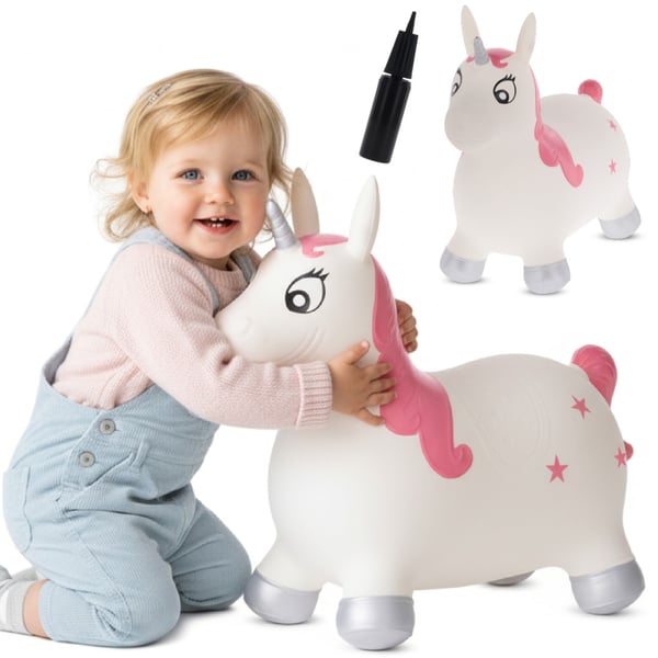 Sun Baby hoppdjur för barn Enhörning Kelly + pump, 1+, max 45 kg, BPA Free