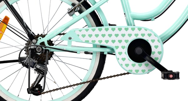 Heart Bike pigecykel 20 tommer, 6 til 10 år, Shimano gear, børnecykel til drenge (Mint)