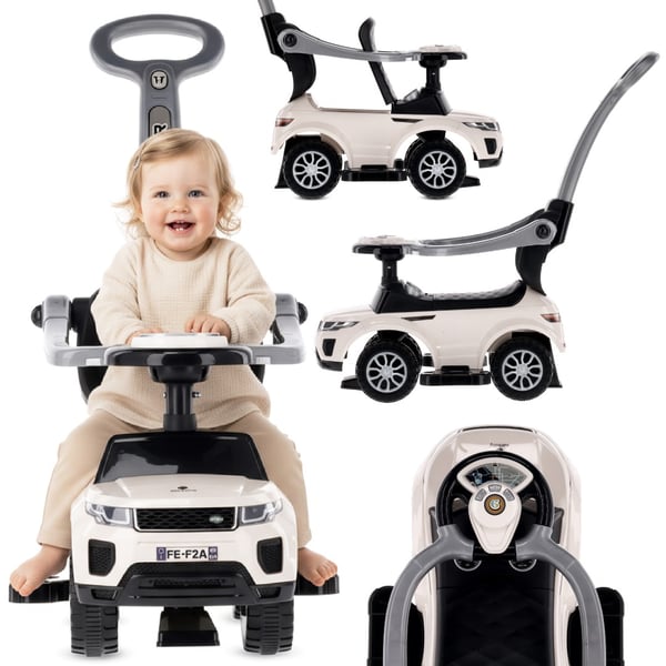 Työntövaunu lapsille lasten auto  Sport Car valkoinen Sun Baby