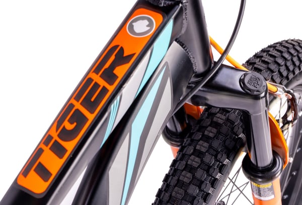 20 tuuman pojan kevyt MTB-pyörä Shimano 6 vaihteella Tiger Bike oranssi ja musta