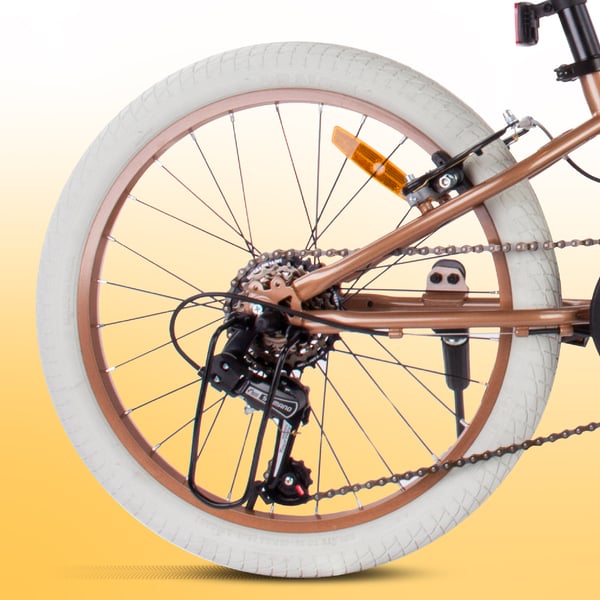 sun baby VERDANT BIKE Barncykel 20 tum - 6 växlar Shimano - V-broms, ringklocka, sidofot - Cappuccino