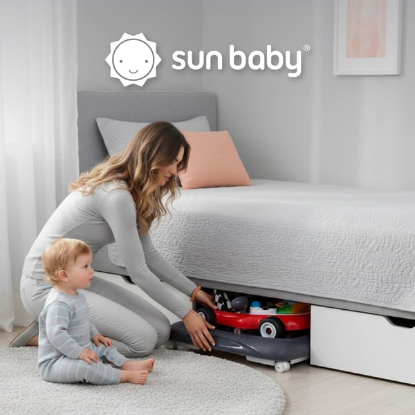 SUN BABY Babygåstol fra 6 måneder med bløde 360°-drejelige hjul og sikkerhedsstoppere, op til 12 kg rød