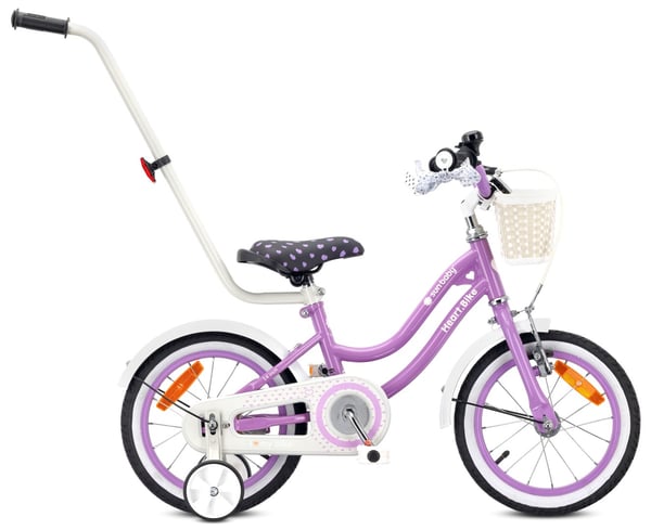 Heart Bike Flickcykel för en flicka 12 14 16 tum, Barncykel 2-6 år, Barncykel med stödhjul, pushbar, justerbar sadel och styre (Lila, 14 tum) Heart Bike Flickcykel för en flicka 12 14 16 tum, Barncykel 2-6 år, Barncykel med stödhjul, pushbar, justerbar sadel och styre (Lila, 14 tum)