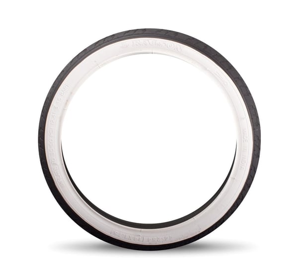 Cykeldæk 16 x 1,75 (47-305) sort-hvid - tråddæk, retningsbestemt, 35-50 PSI