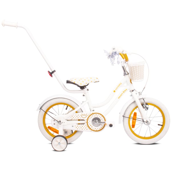 16 tuuman tyttöjen pyörä HEART BIKE - valkoinen ja kulta