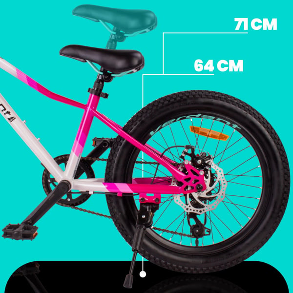 sun baby VERDANT BIKE Barncykel 20 tum - 6 växlar Shimano - lätt aluminium, ringklocka, sidofot - Vit Rosa