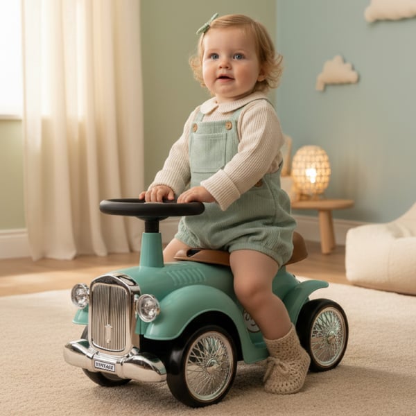 Työntövaunu lapsille lasten auto Retro minttu Sun Baby