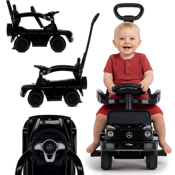 Työntövaunu lapsille lasten auto Mercedes Benz G musta Sun Baby