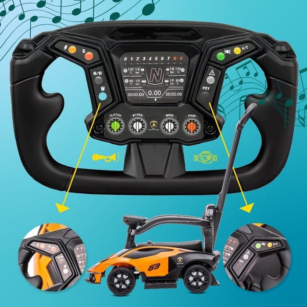 Sun Baby gåbil med push-handle Lamborghini Essenza SCV12, orange, 12m+, upp till 25 kg