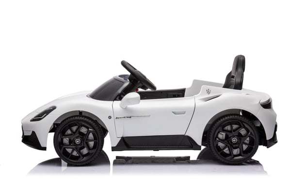 Maserati GT Cabrio Yksi sähköauto lapsille pilotti MP3 LED valkoinen Sun Baby