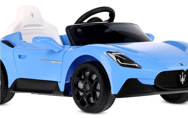 Sun Baby batteridriven bil för barn Maserati GT Cabrio 12V, fjärrkontroll, LED, MP3/USB/Bluetooth, blå
