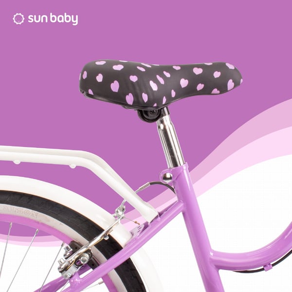 Heart Bike Pigecykel 20 tommer, 6 til 10 år, Shimano gear, børnecykel til drenge (Lilla)