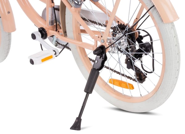 sun baby FLOWER BIKE Børnecykel 20 tommer - 6 gear, V-bremser, bagagebærer, skærme, justerbart styr og sadel - Abrikos