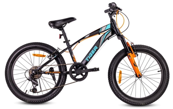 20 tuuman pojan kevyt MTB-pyörä Shimano 6 vaihteella Tiger Bike oranssi ja musta