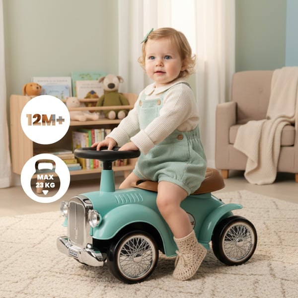 Työntövaunu lapsille lasten auto Retro minttu Sun Baby