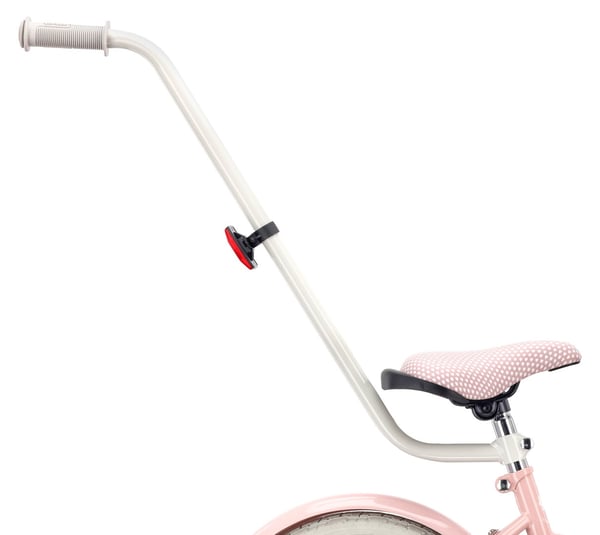 Heart Bike Flickcykel för en flicka 12 14 16 tum, Barncykel 2-6 år, Barncykel med stödhjul, pushbar, justerbar sadel och styre (Silver Moon Rosa, 14 t