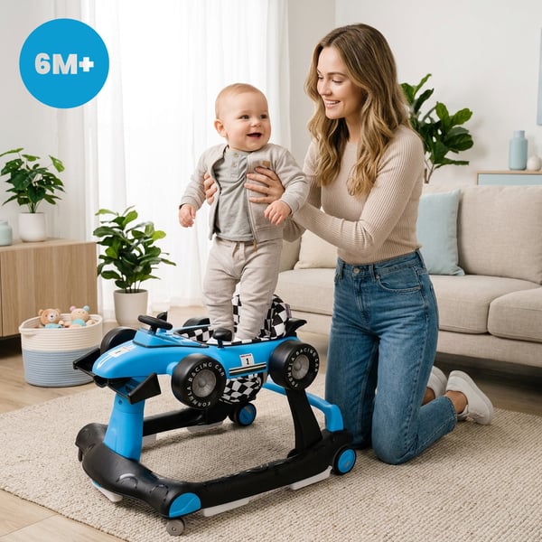 Sun Baby vauvan kävelytuoli 3-in-1 Formula 1, sininen, 6-12 kk, max 12 kg