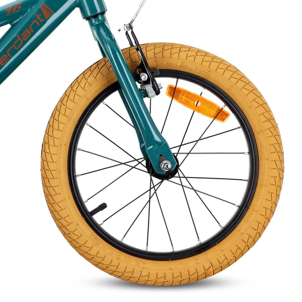 sun baby VERDANT BIKE Børnecykel 16 tommer - V-bremser, støttehjul, kurv, ringeklokke - Grøn