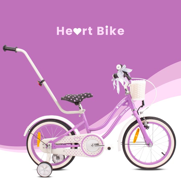 16 colių mergaitės dviratis HEART BIKE - violetti