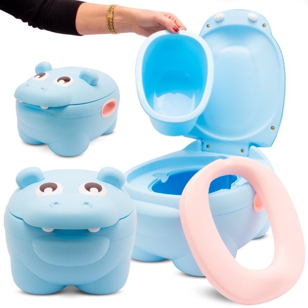 Sun Baby lasten potta Hippo sininen - liukumaton, selkänojalla, irrotettava sisäosa