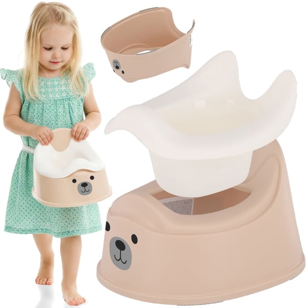 Sun Baby barnpotta, halkfri med avtagbar insats, stabil, ergonomisk ryggstöd, beige-vit
